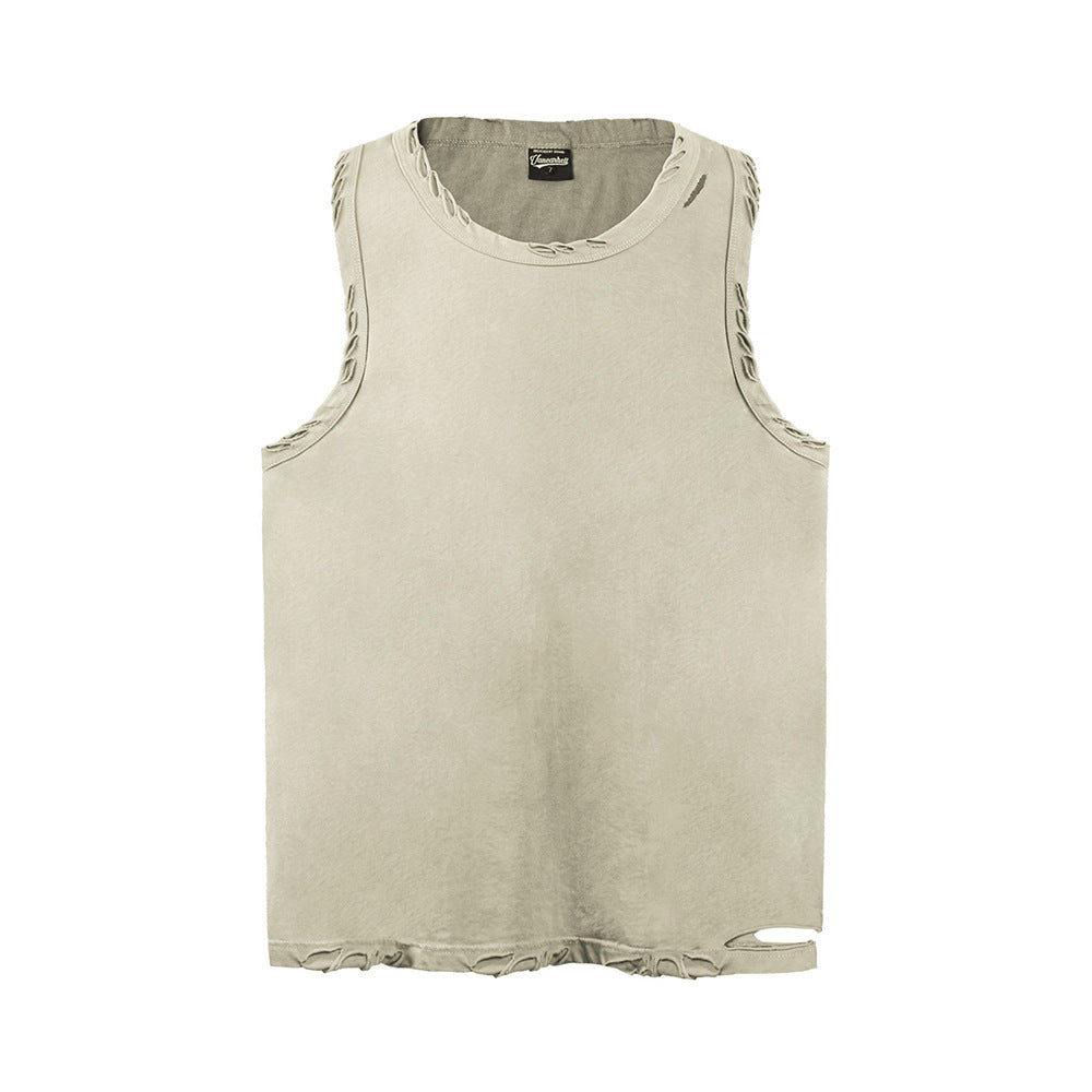 Cut And Damaged Casual Vest Men