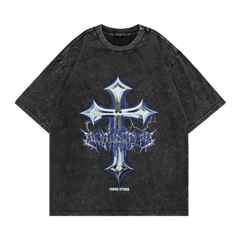 Cross Washed Distressed T-Shirt