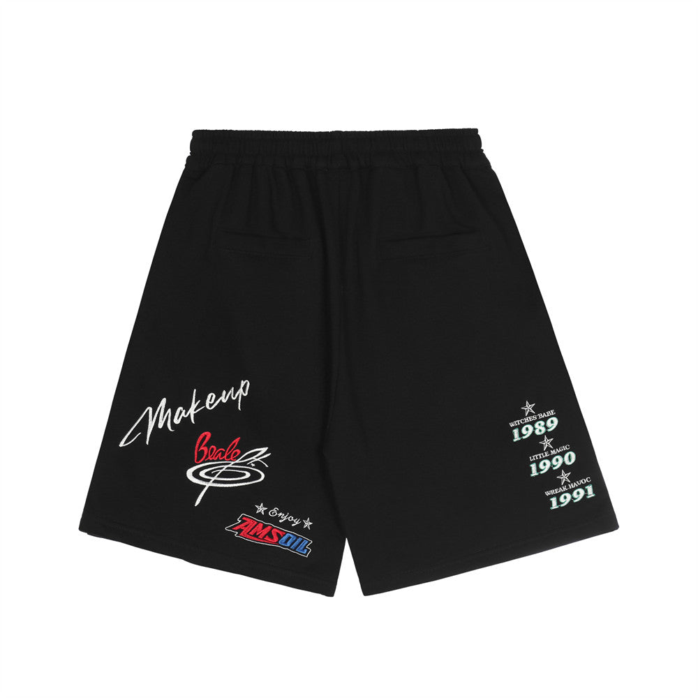 Flame Embroidered Shorts