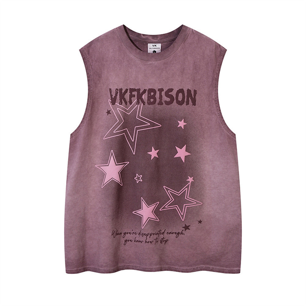 VKFK Bison Wash Print Vest