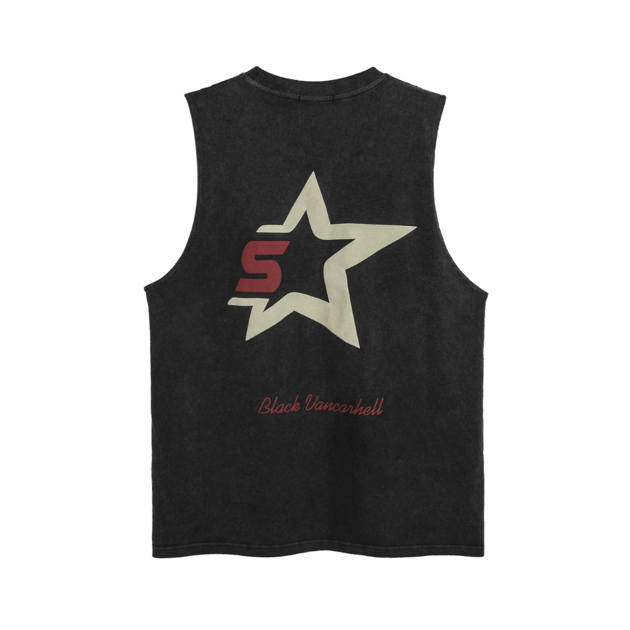 S019 Old Washed Printed Vest