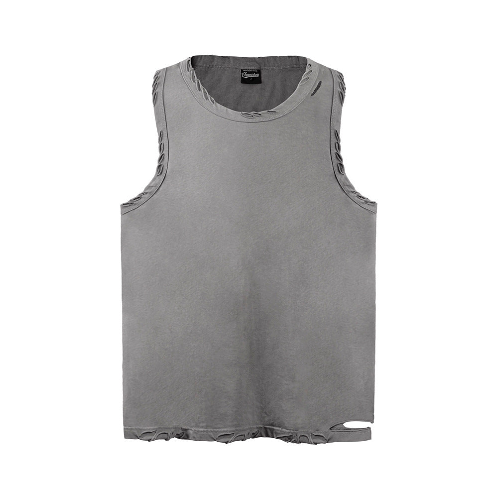 Cut And Damaged Casual Vest Men