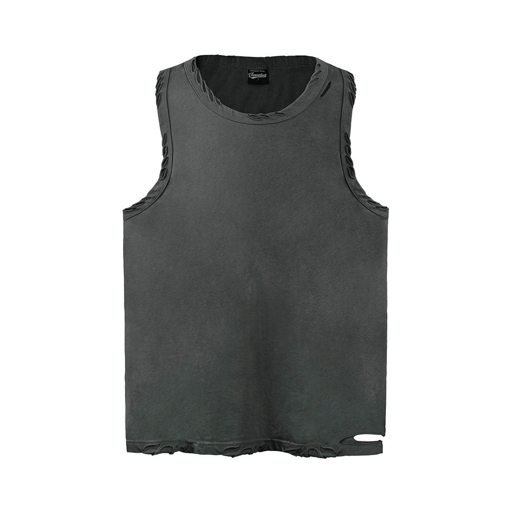Cut And Damaged Casual Vest Men