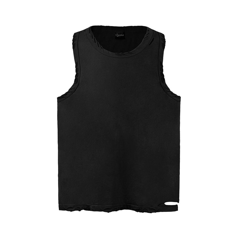 Cut And Damaged Casual Vest Men