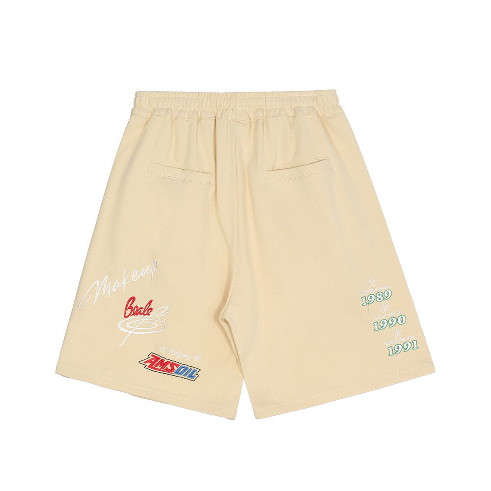 Flame Embroidered Shorts