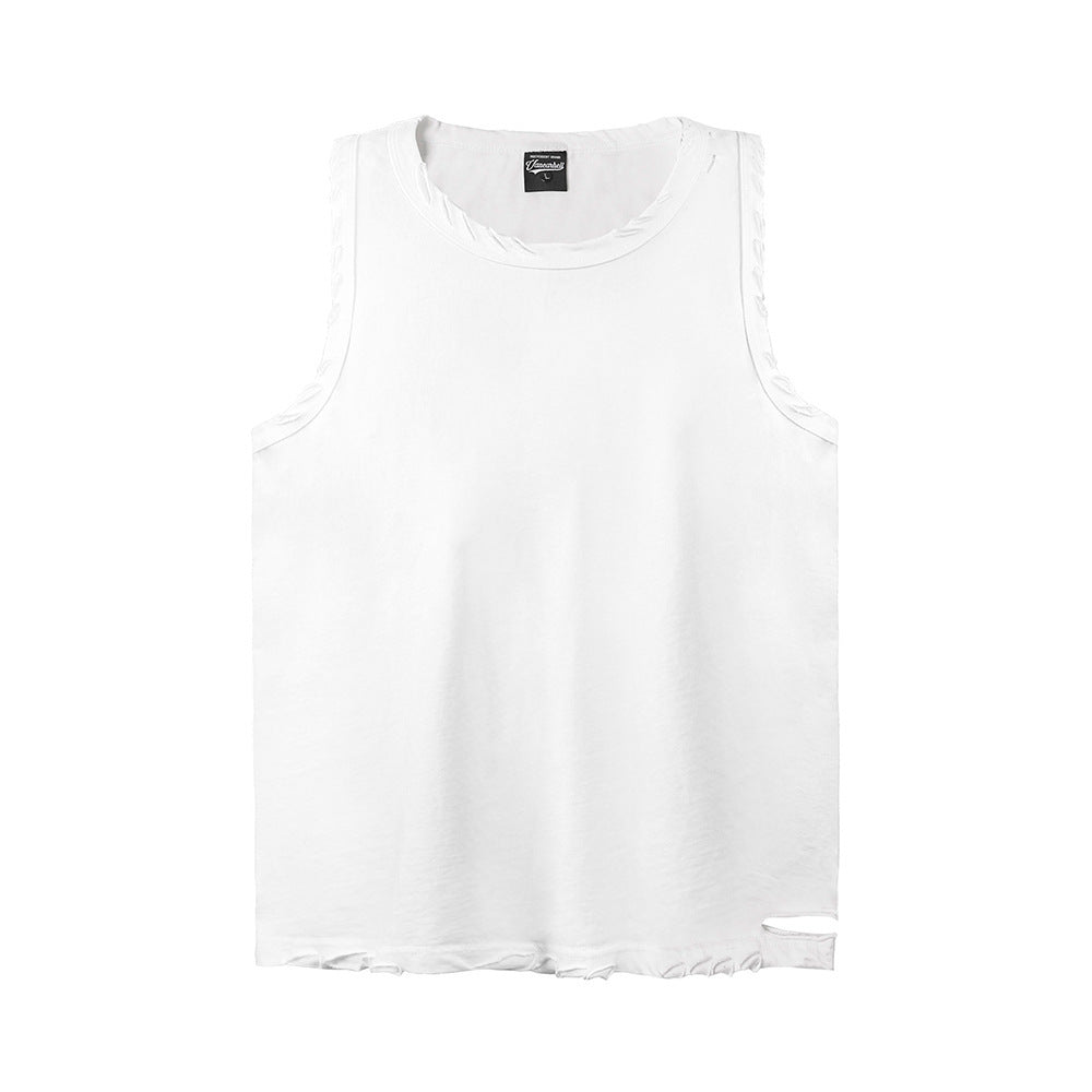 Cut And Damaged Casual Vest Men