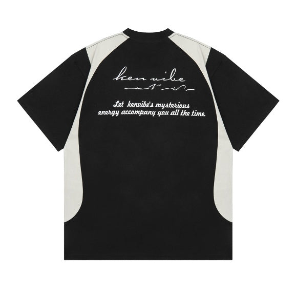 KVB Patchwork Alphabet Print Loose T-shirt
