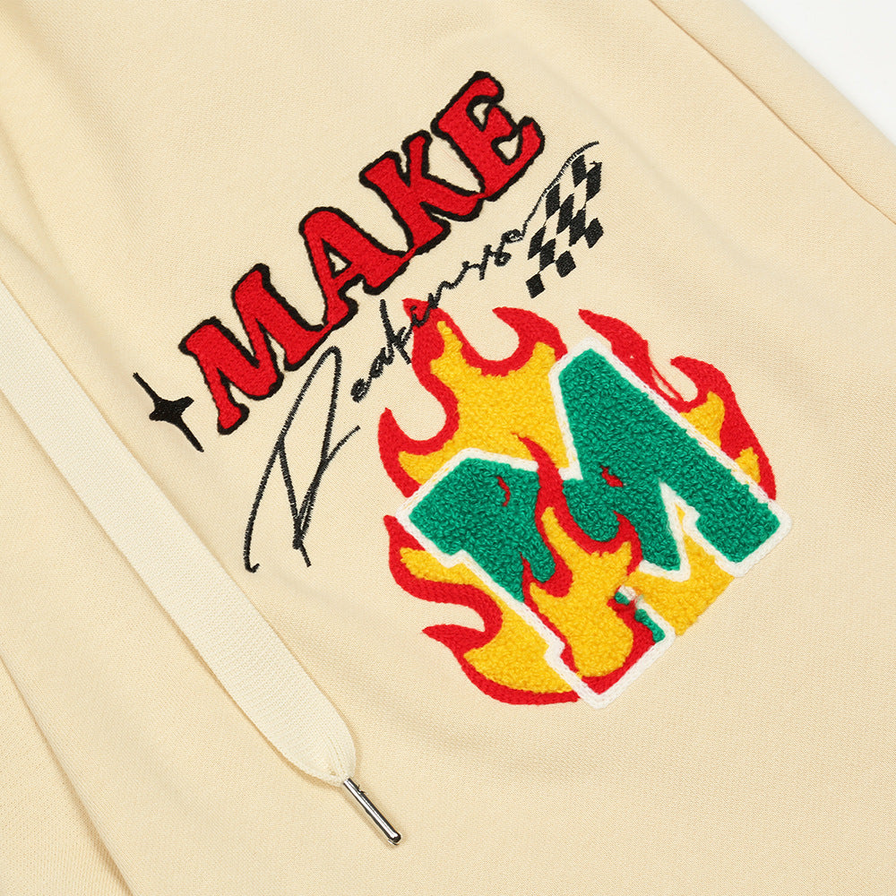 Flame Embroidered Shorts