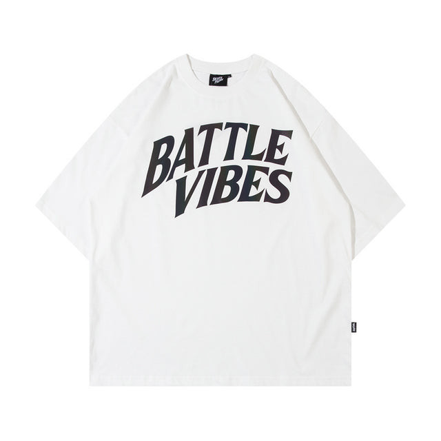 Battle Vibes Letter Print T-shirt
