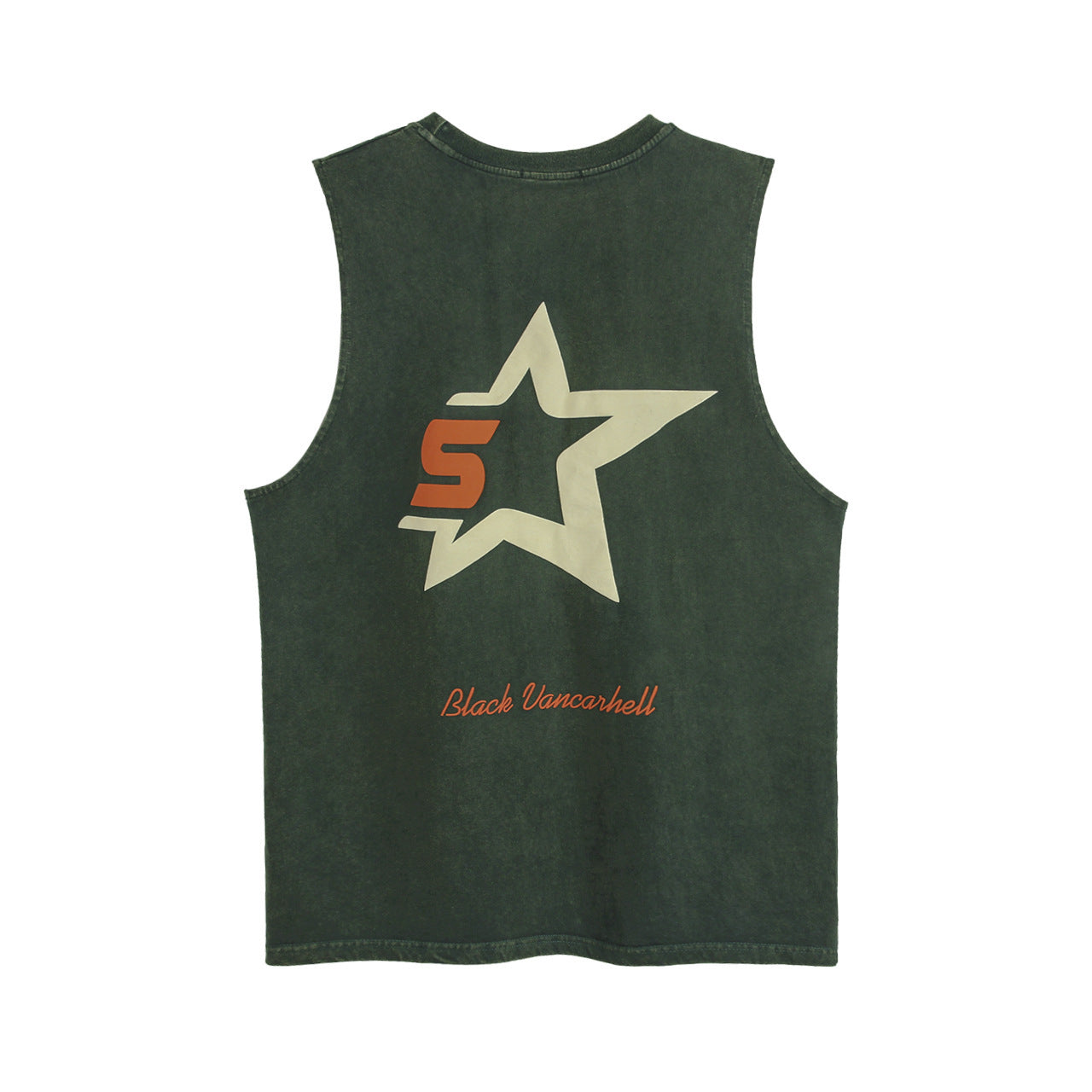 S019 Old Washed Printed Vest