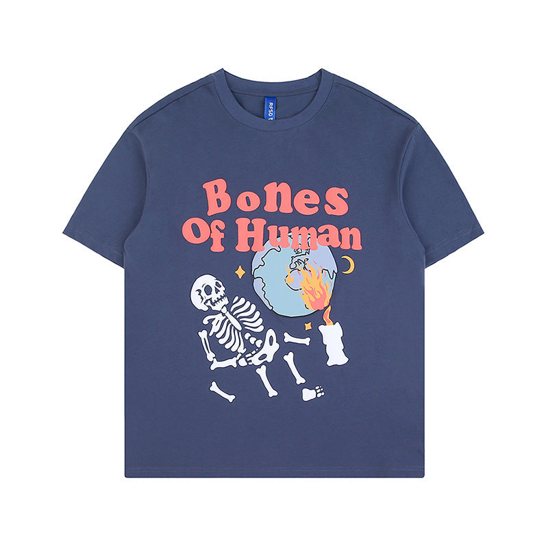 Skeleton Foaming Print T-shirt