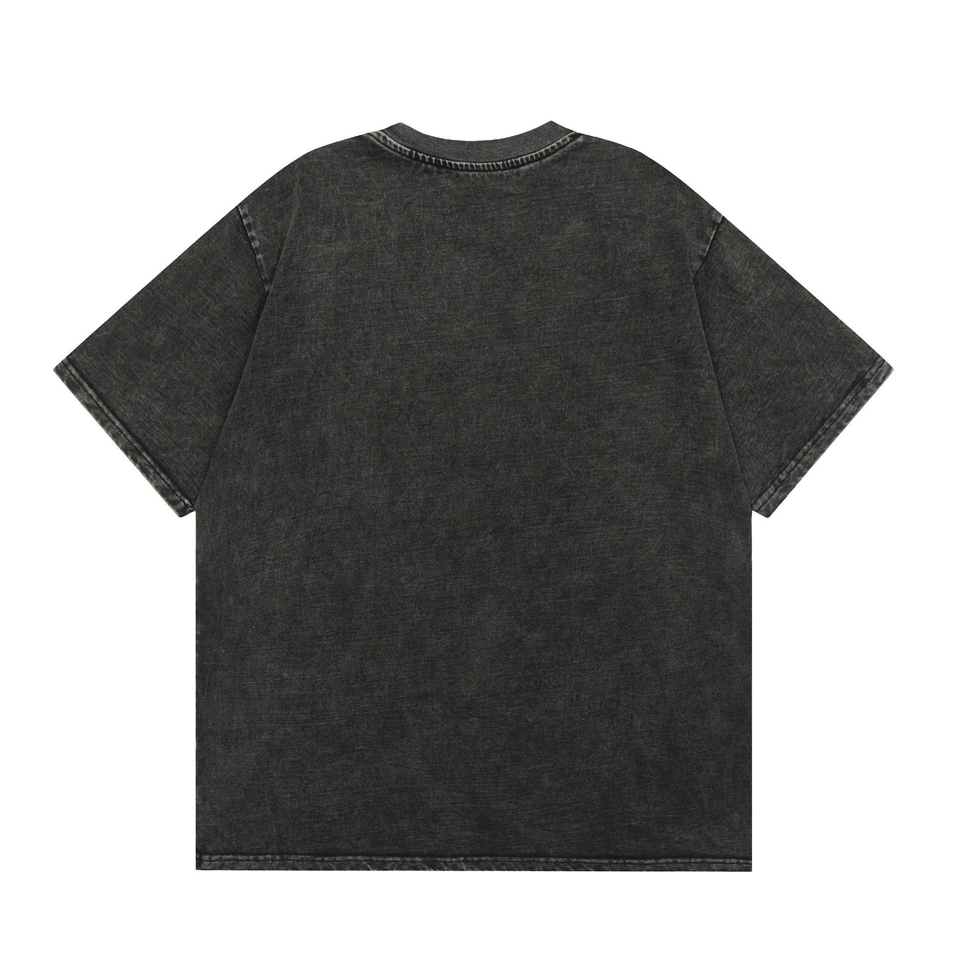 Washed Old Printed Patch T-Shirt