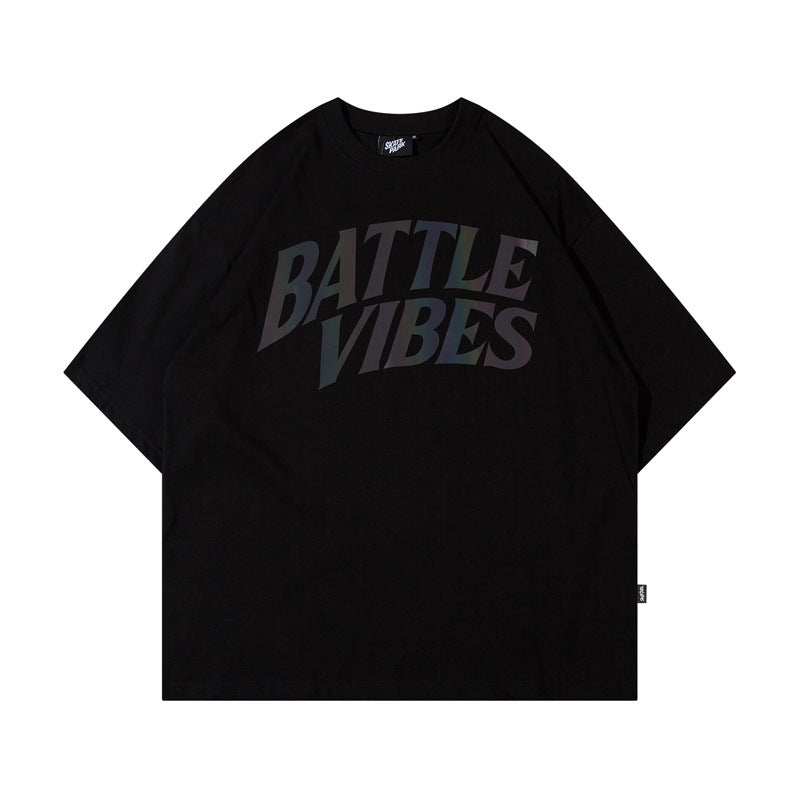 Battle Vibes Letter Print T-shirt