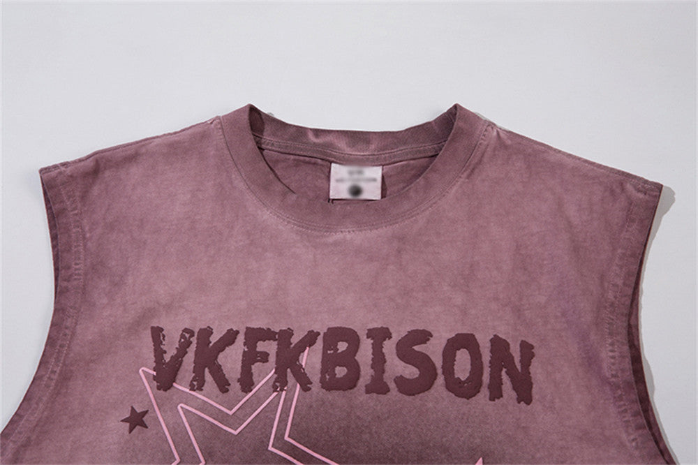 VKFK Bison Wash Print Vest